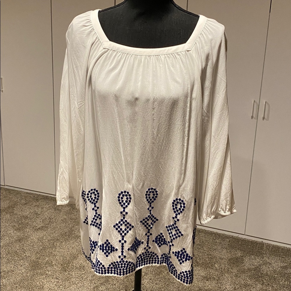 St. John's Bay Ivory Rayon Blouse